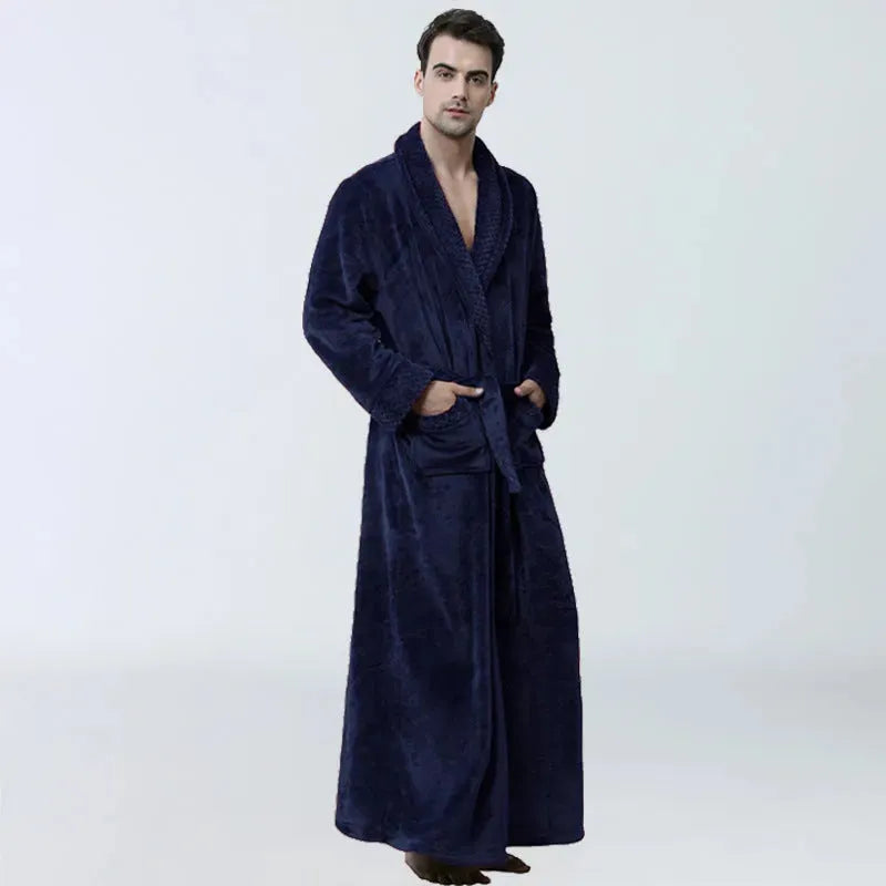 Men's Winter Coral Fleece Nightgown Homewear Thickened Pajamas - Bellarte Enchanté Men's Winter Coral Fleece Nightgown Homewear Thickened Pajamas